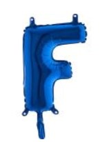F harfi Mavi Folyo balon s�per kalite 14 inc 38 cm