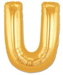 U harfi Sar� Alt�n Gold folyo harf balon 40 inch 100 cm
