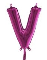 V harfi Fu�ya Ruby folyo balon s�per kalite 14 inc 38 cm